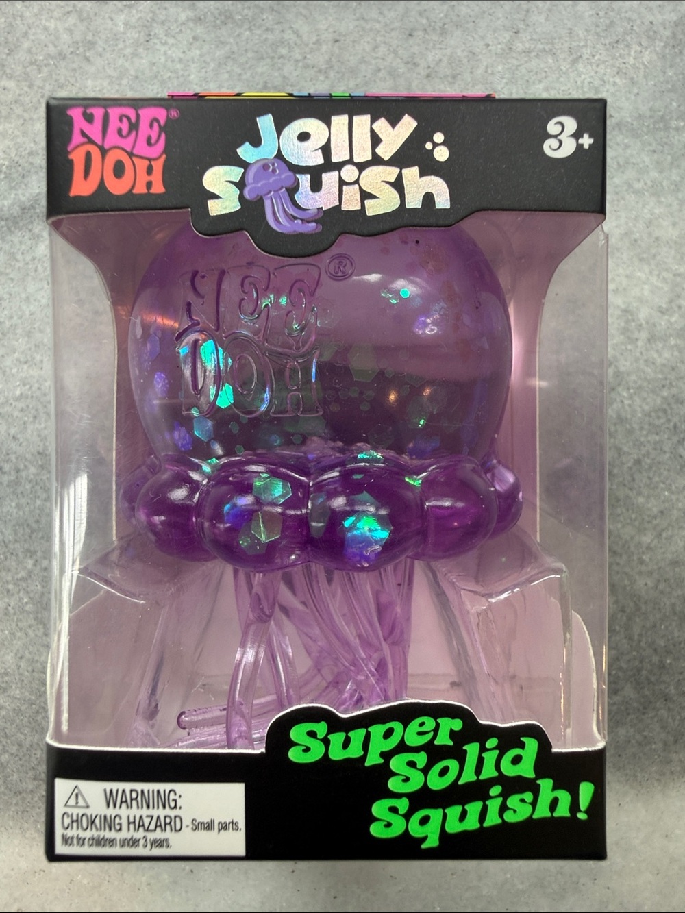 Nee Doh Jolly Squish Purple Super Solid Squish Jelly Toy